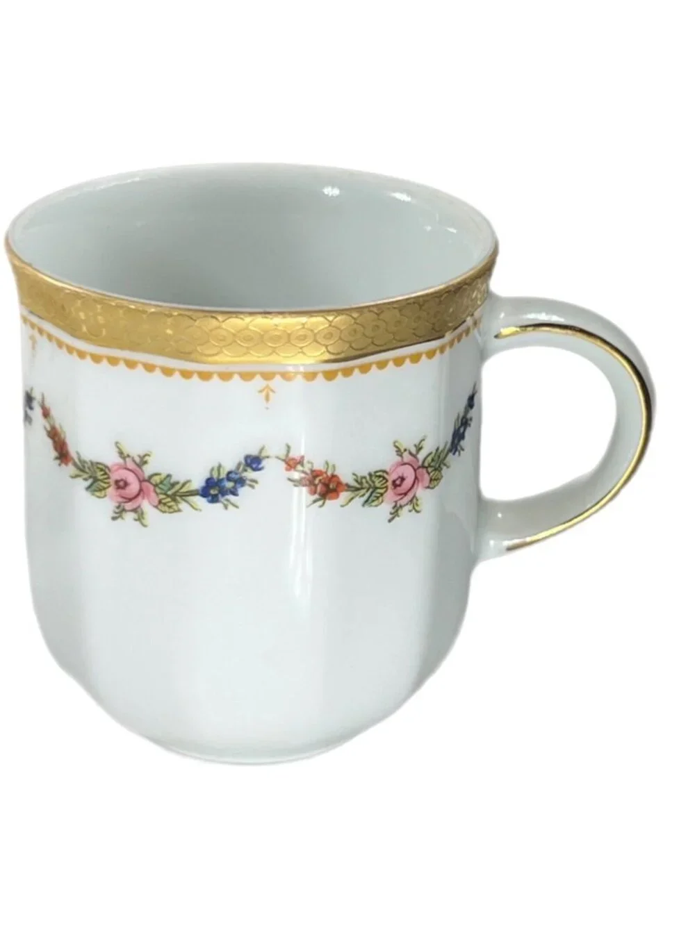 Vtg Tirschenreuth Bavaria PETITE ROSE Demitasse Coffee Cup Saucer Set Germany
